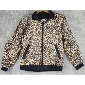 Sunterra Jacket Womens Small Leopard Print Full Zip Retro‎ 90s Vintage Bomber